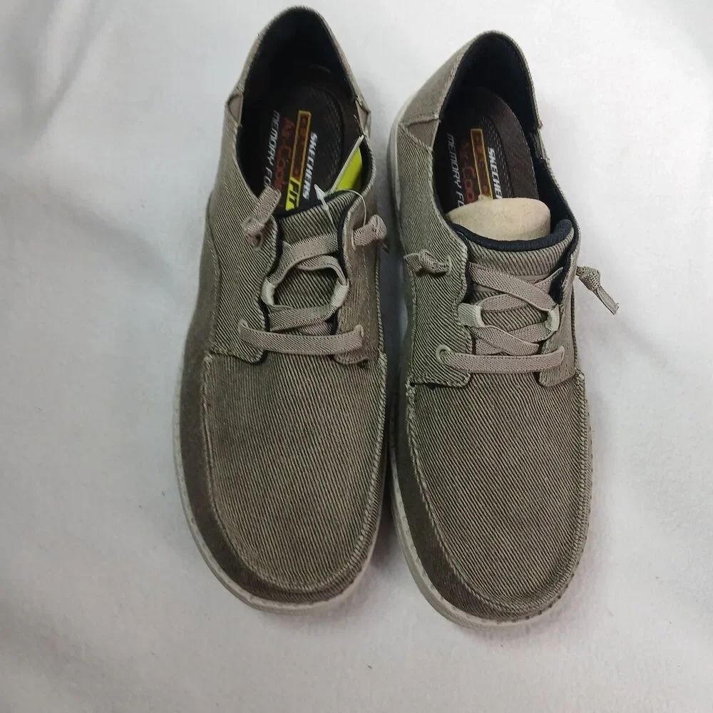 Skechers Streetwear Melson Volgo Mens Size 8 Brown Memory Foam Oxford Ties Ups